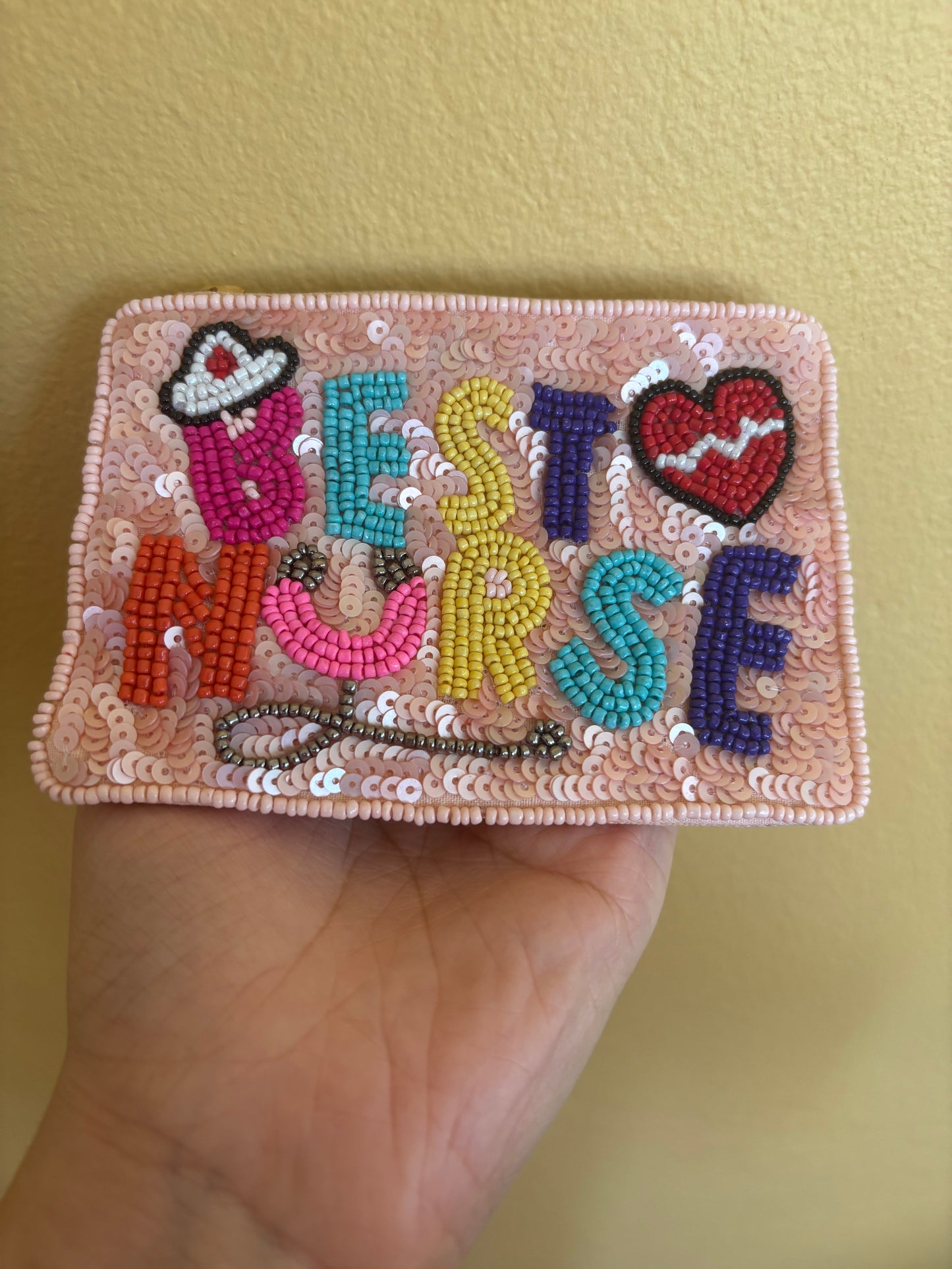 Best Nurse Beaded Coin Purse