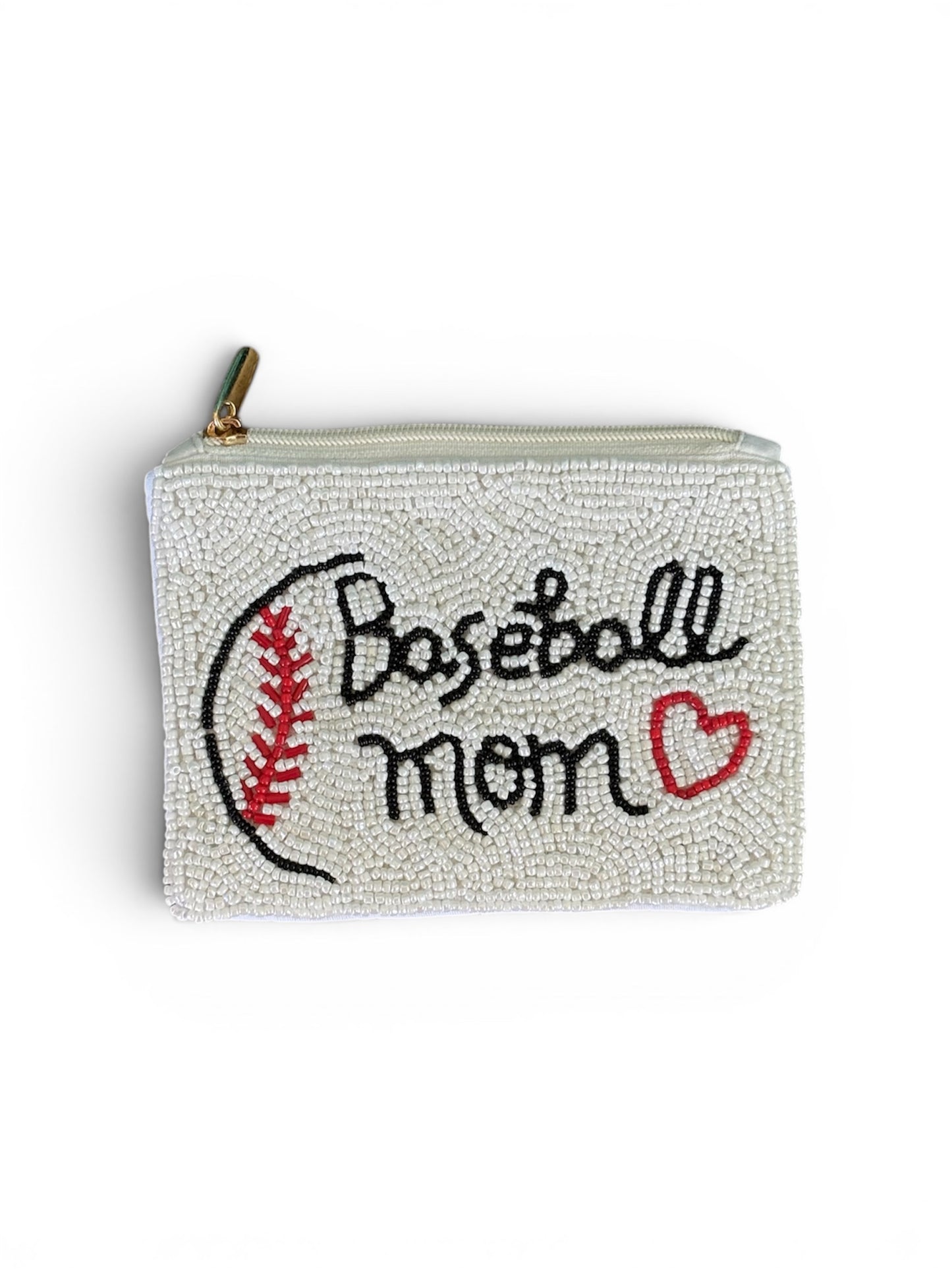 Baseball Mom Beaded Coin Purse