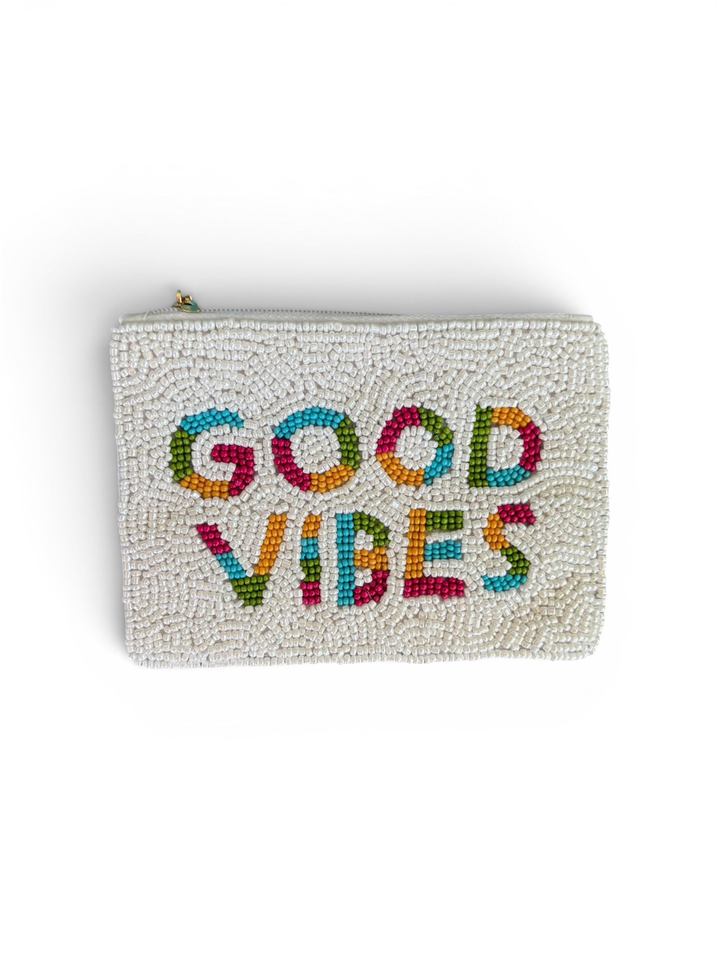 Good Vibes Beaded Coin Purse