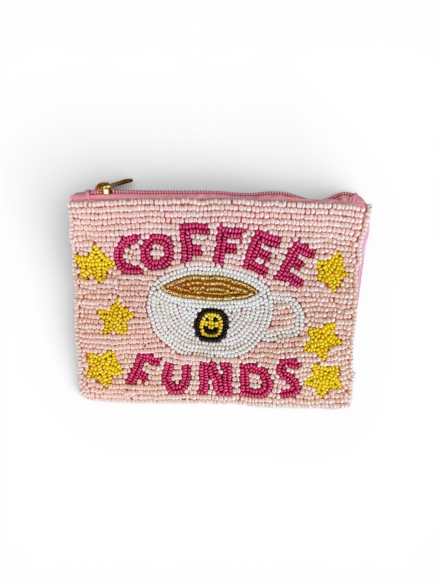 Coffee Funds Beaded Coin Purse