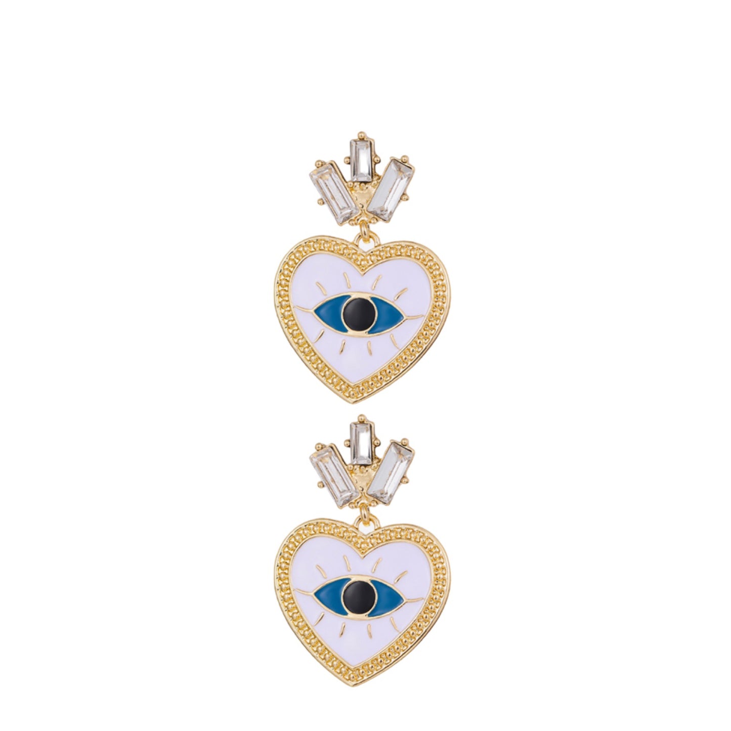 Evil Eye Heart Earrings