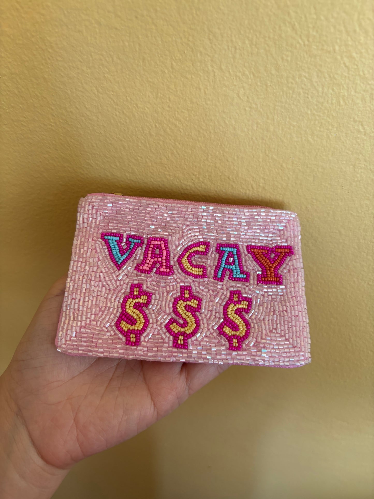 Vacation Money Beaded Coin Purse
