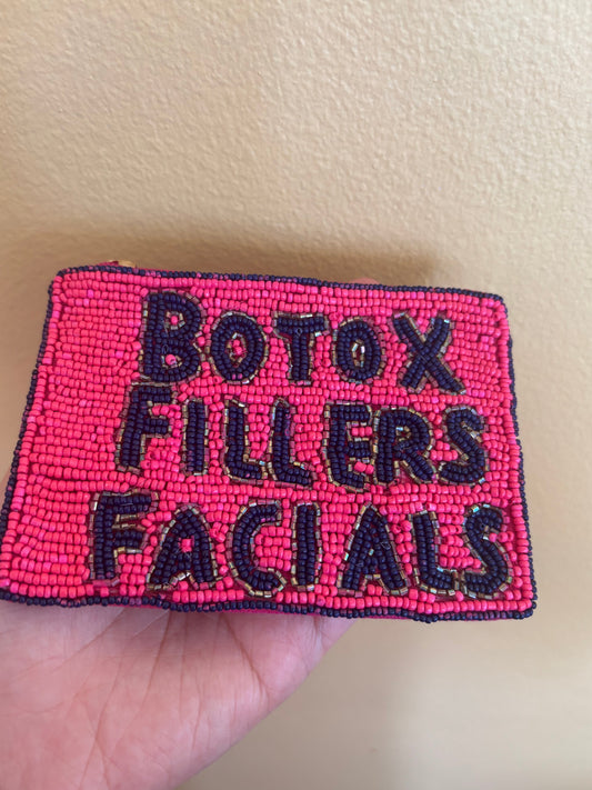 Botox, Fillers And Facials Beaded Coin Purse