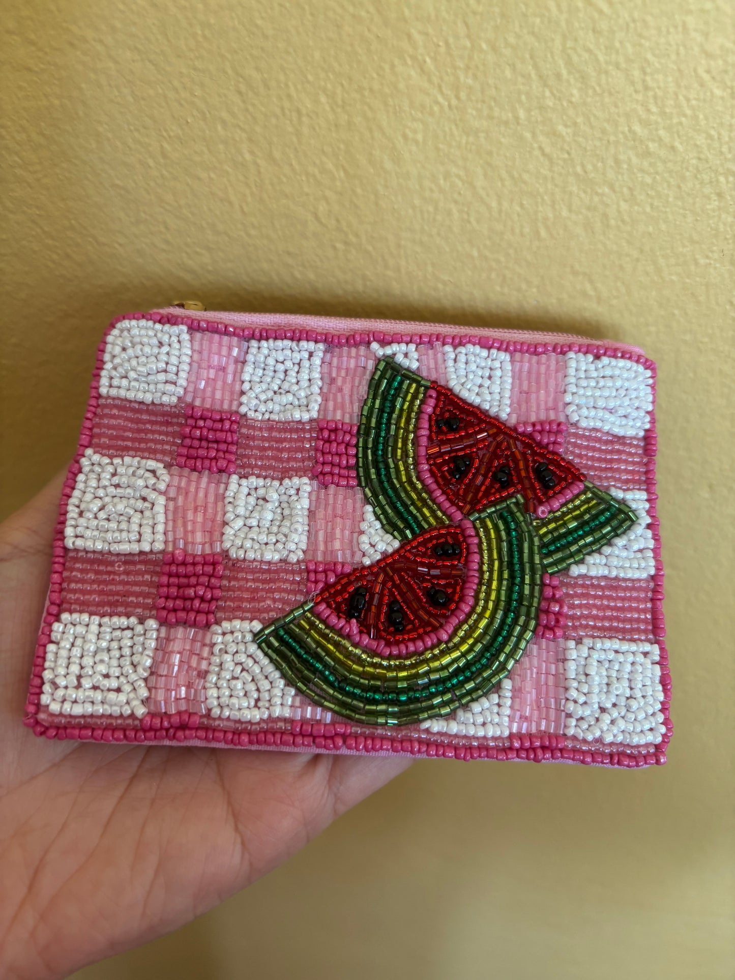 Watermelon Beaded Coin Purse