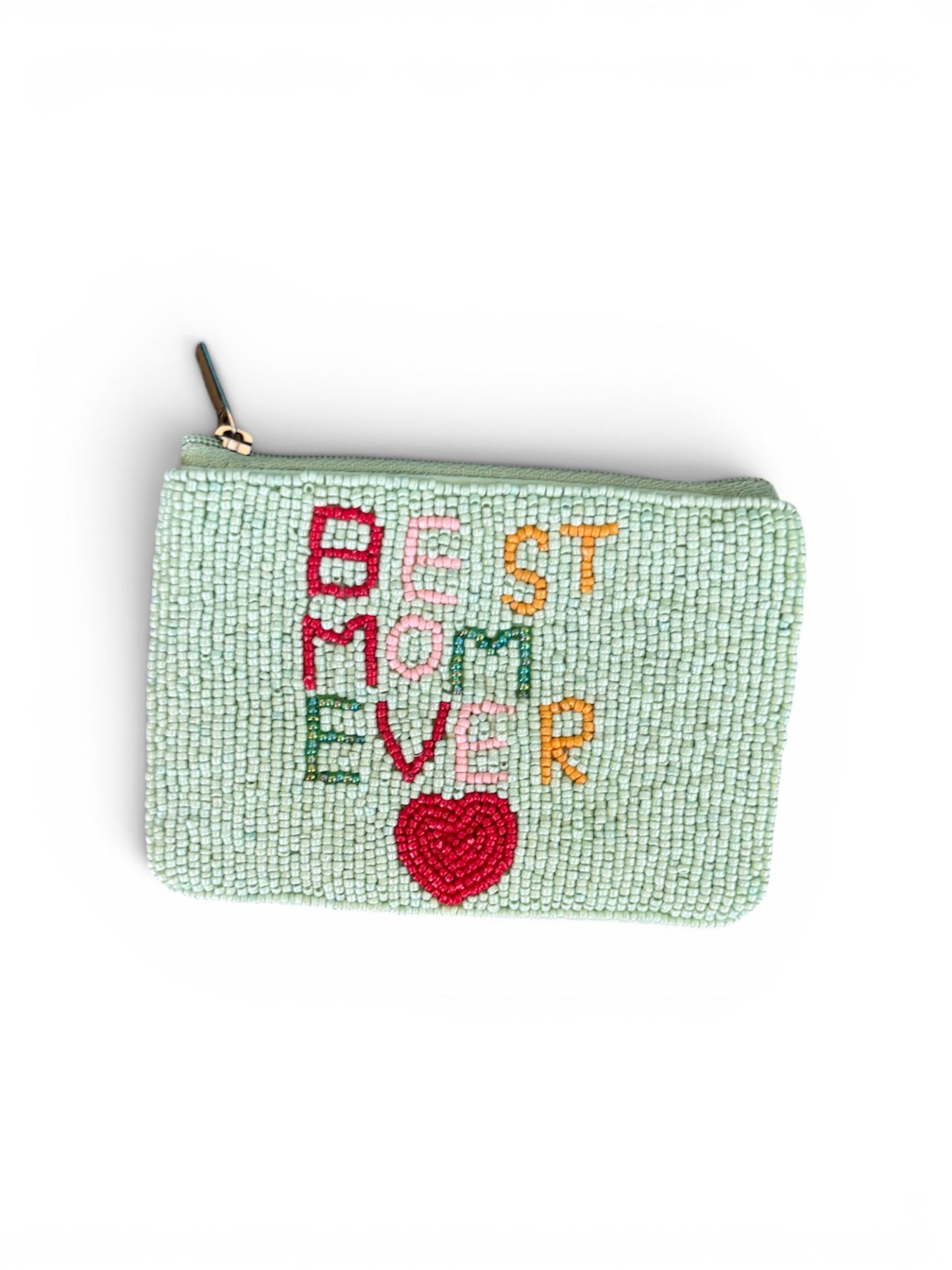 Best Mom Ever Beaded Coin Purse