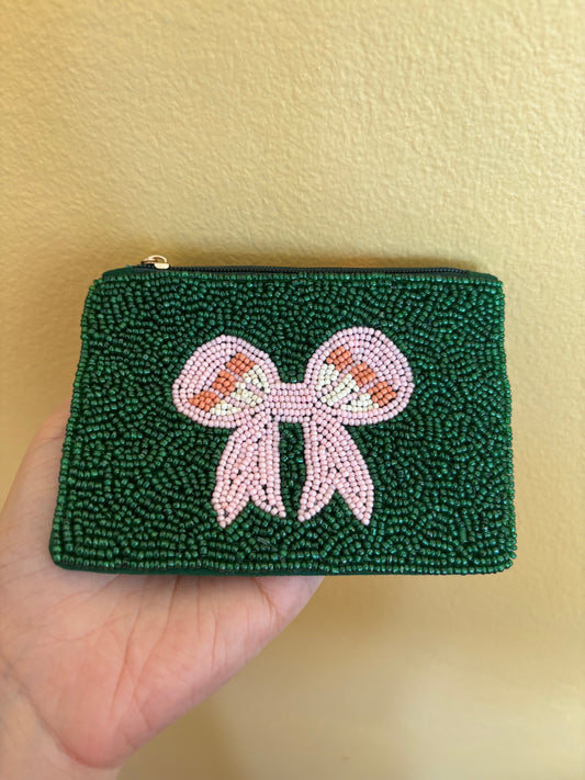 Bow Tie Beaded Coin Purse