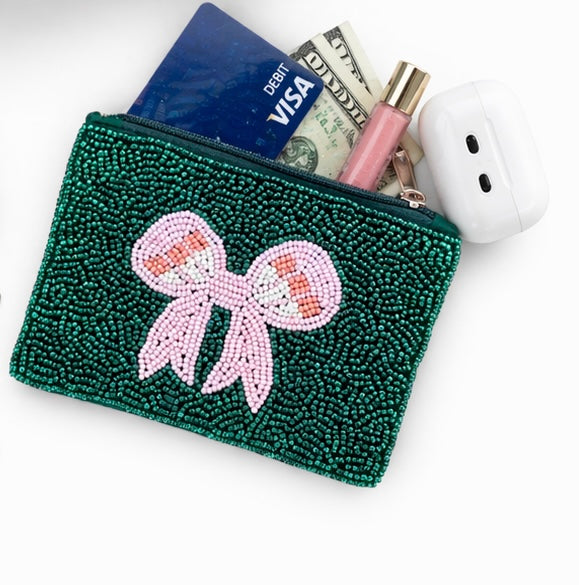 Bow Tie Beaded Coin Purse