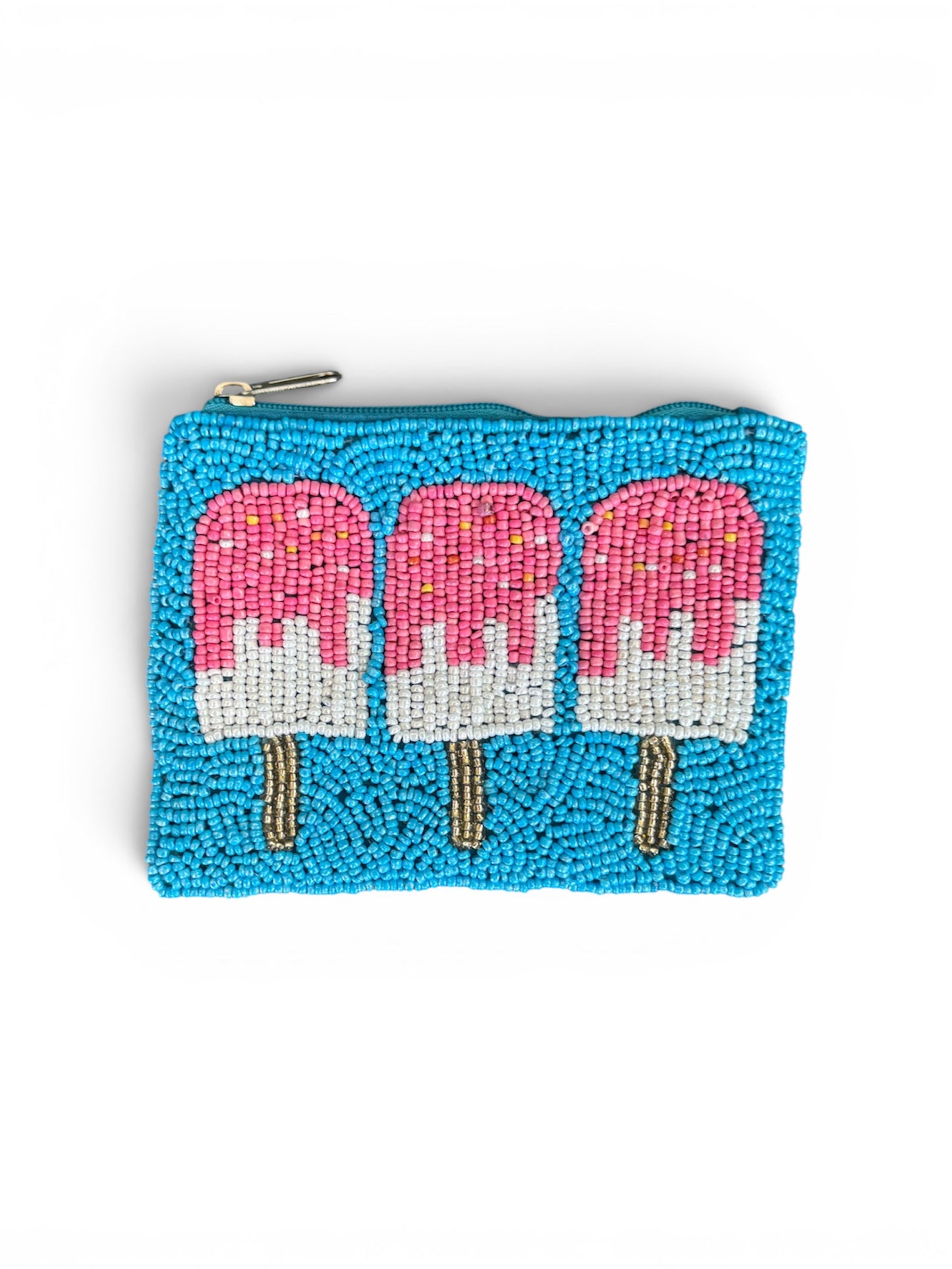 Ice Cream Popsicle Beaded Coin Purse