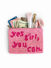 Load image into Gallery viewer, Yes Girl You Can Beaded Coin Purse
