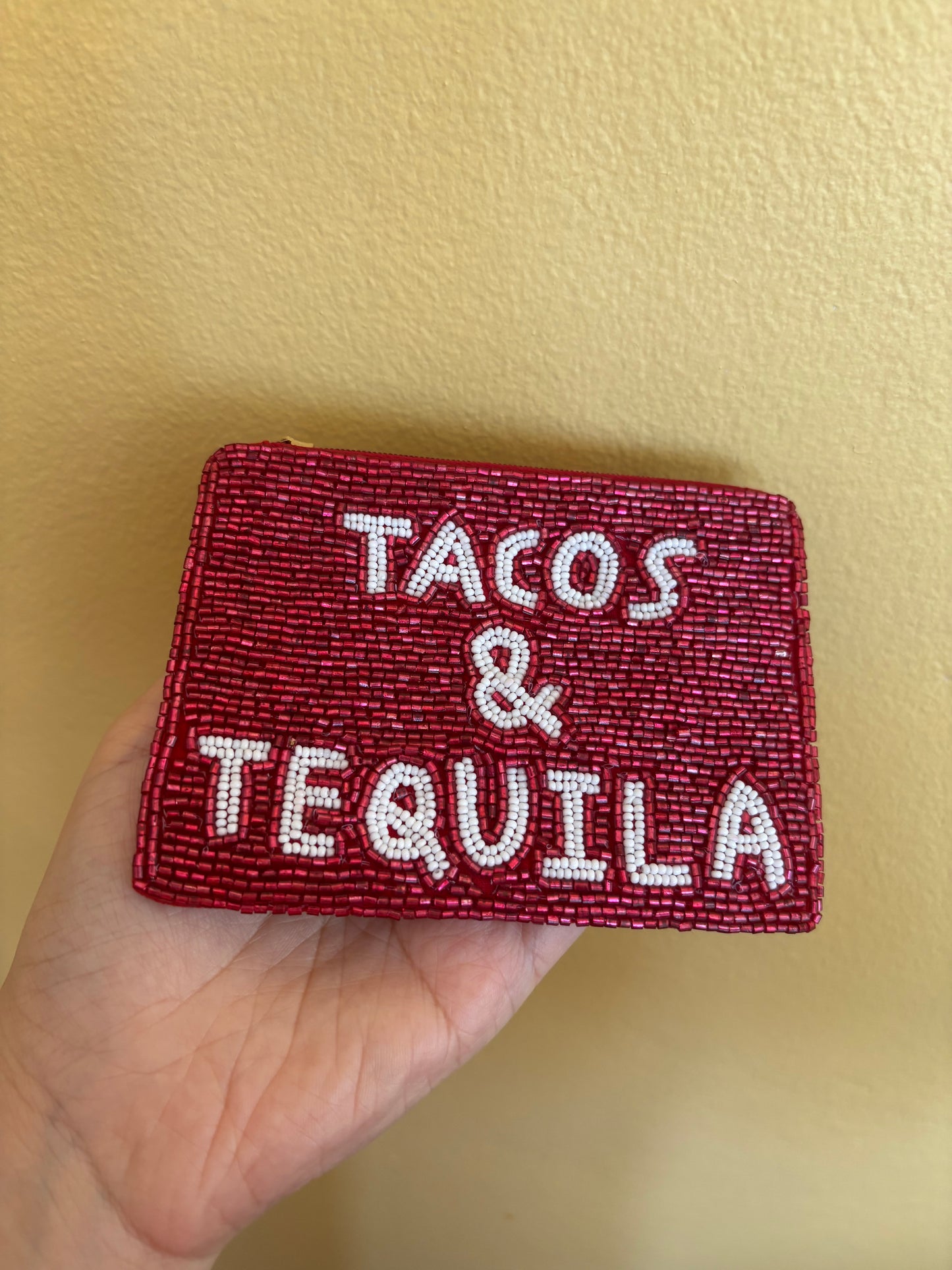 Tacos & Tequila Beaded Coin Purse