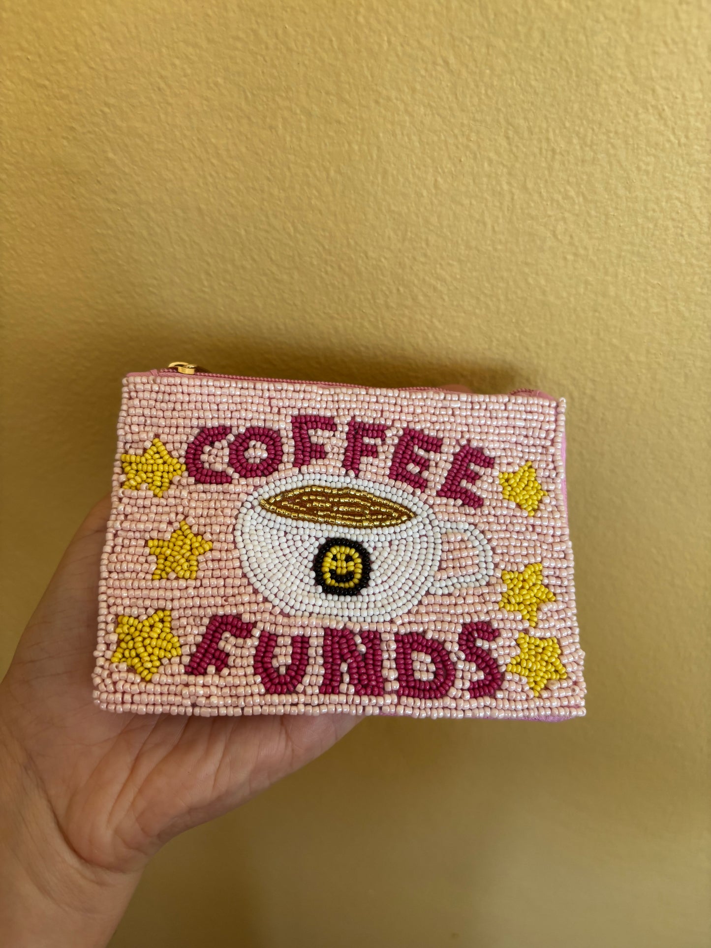 Coffee Funds Beaded Coin Purse