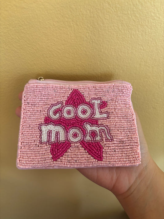Cool Mom Beaded Coin Purse