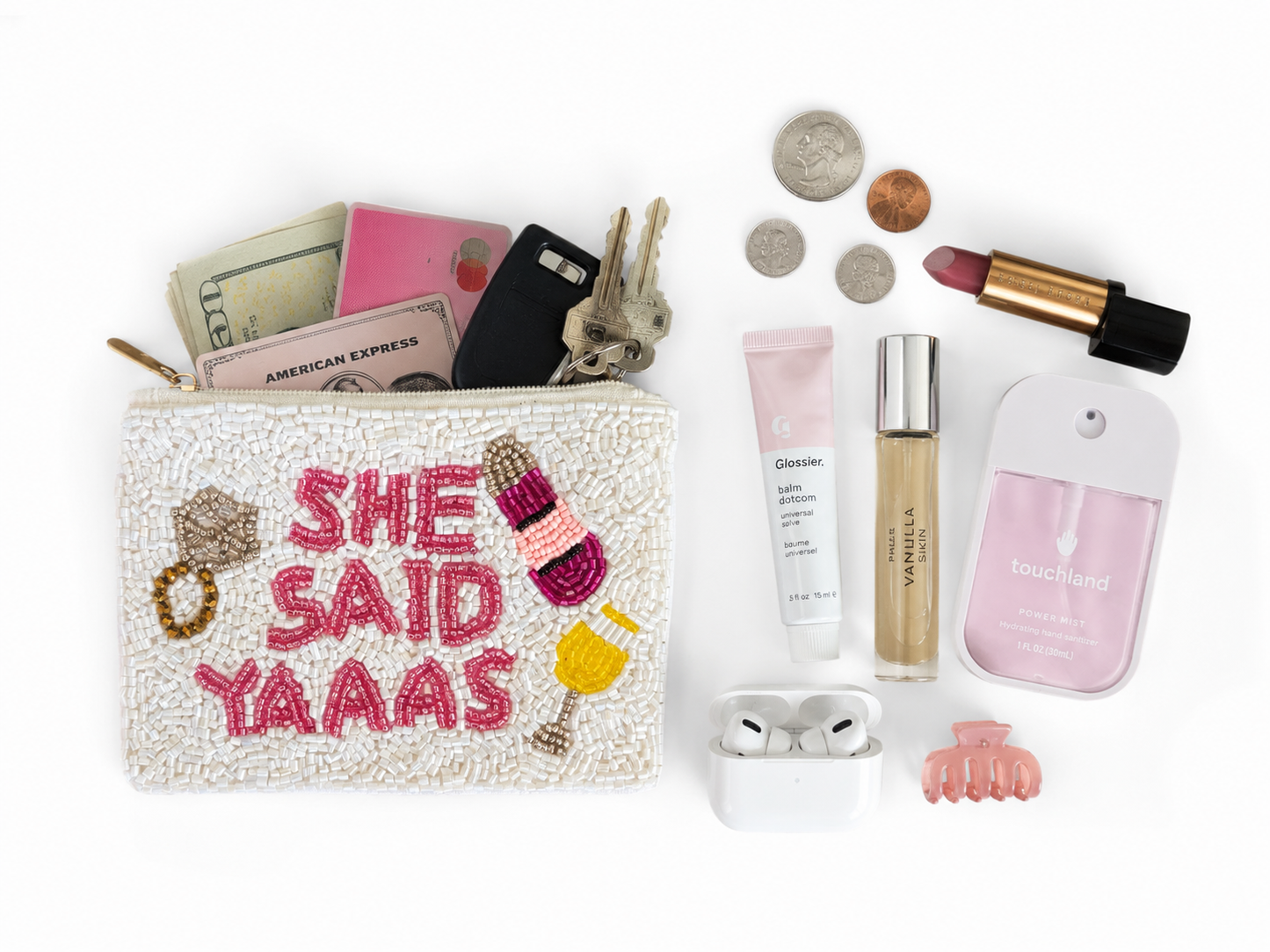 She Said Yes Beaded Coin Purse