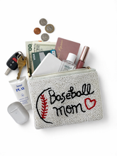 Load image into Gallery viewer, Baseball Mom Beaded Coin Purse

