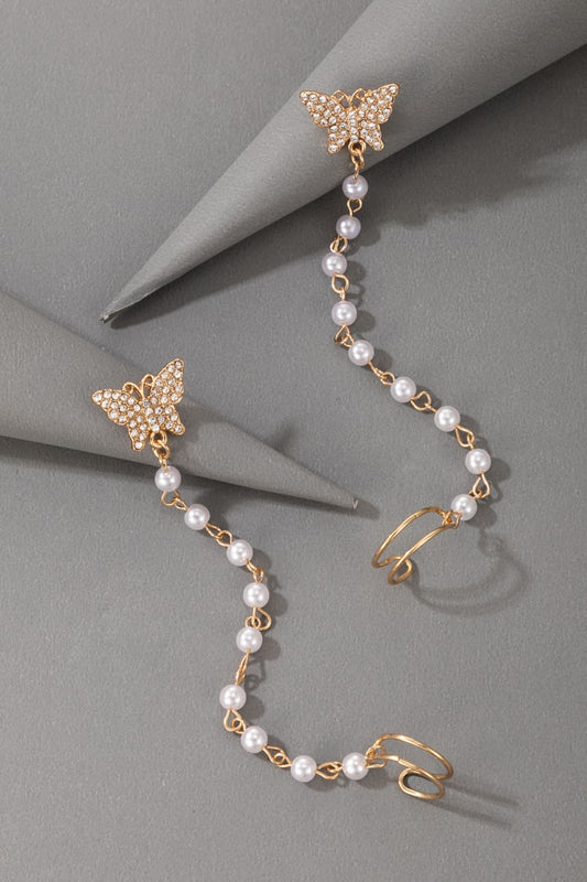 Butterfly Pearl Earrings