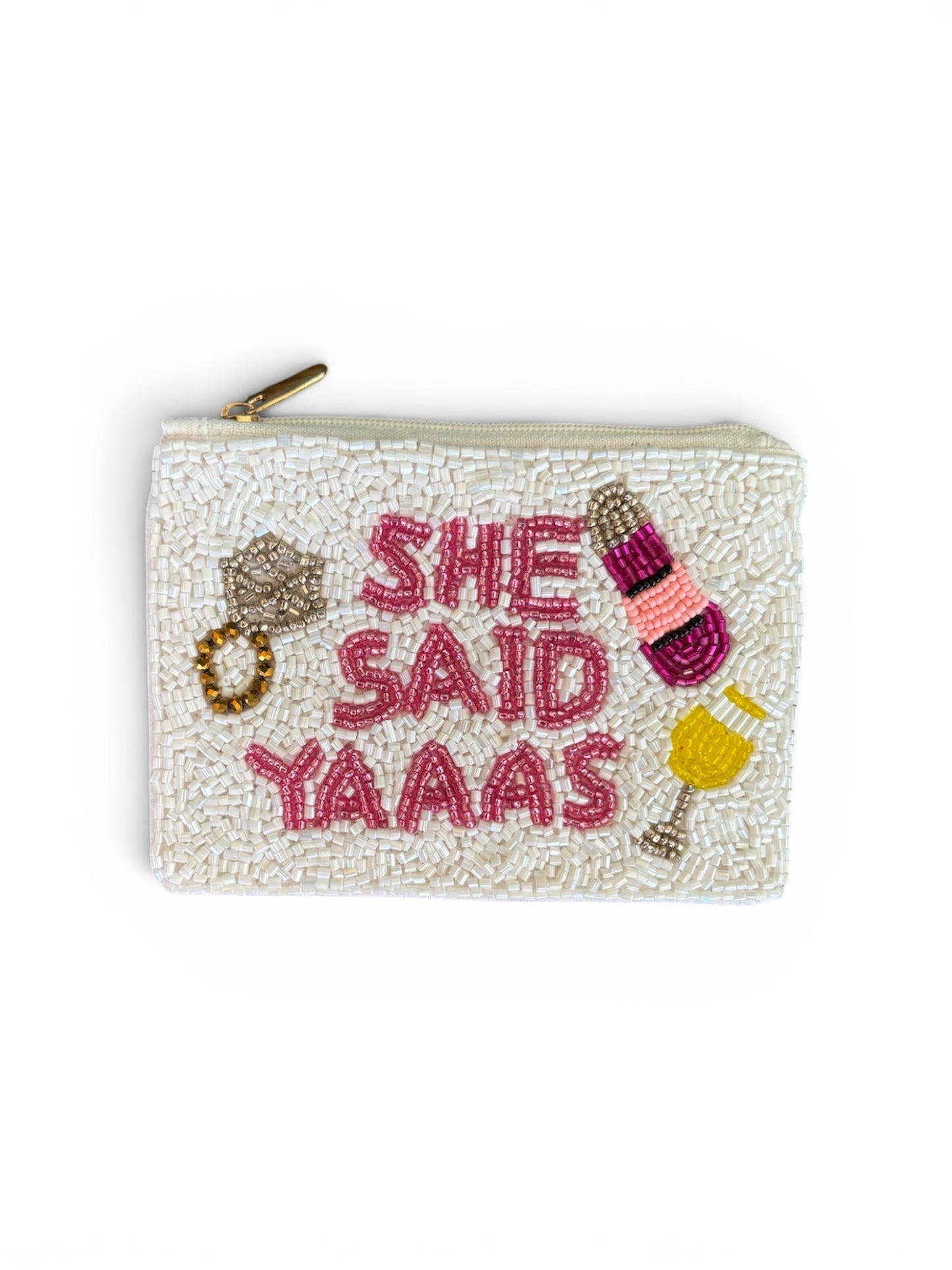 She Said Yes Beaded Coin Purse
