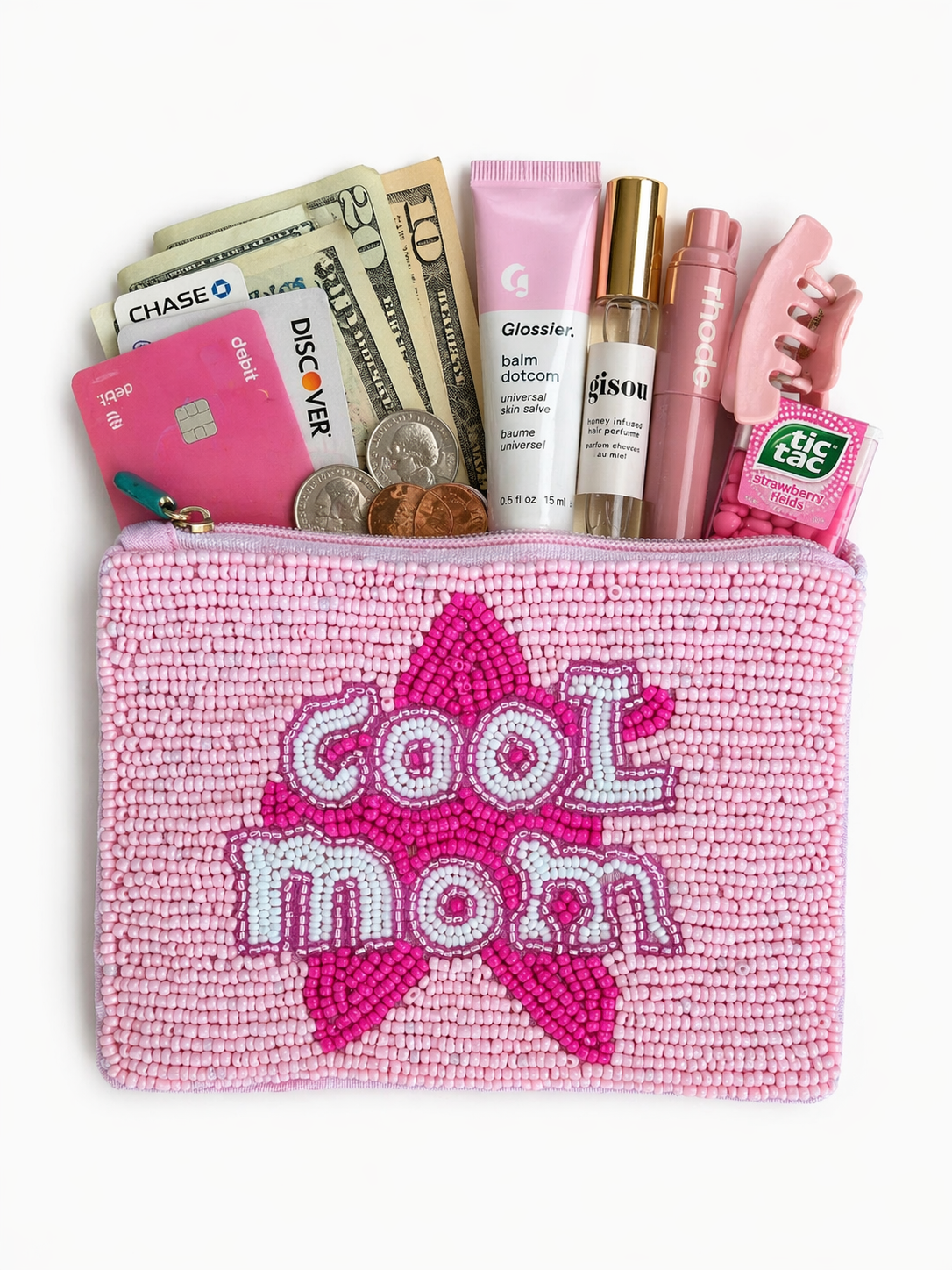 Cool Mom Beaded Coin Purse