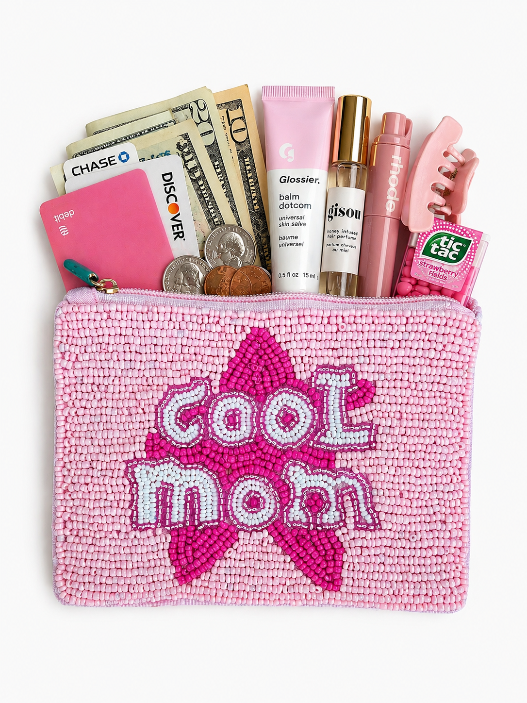 Cool Mom Beaded Coin Purse