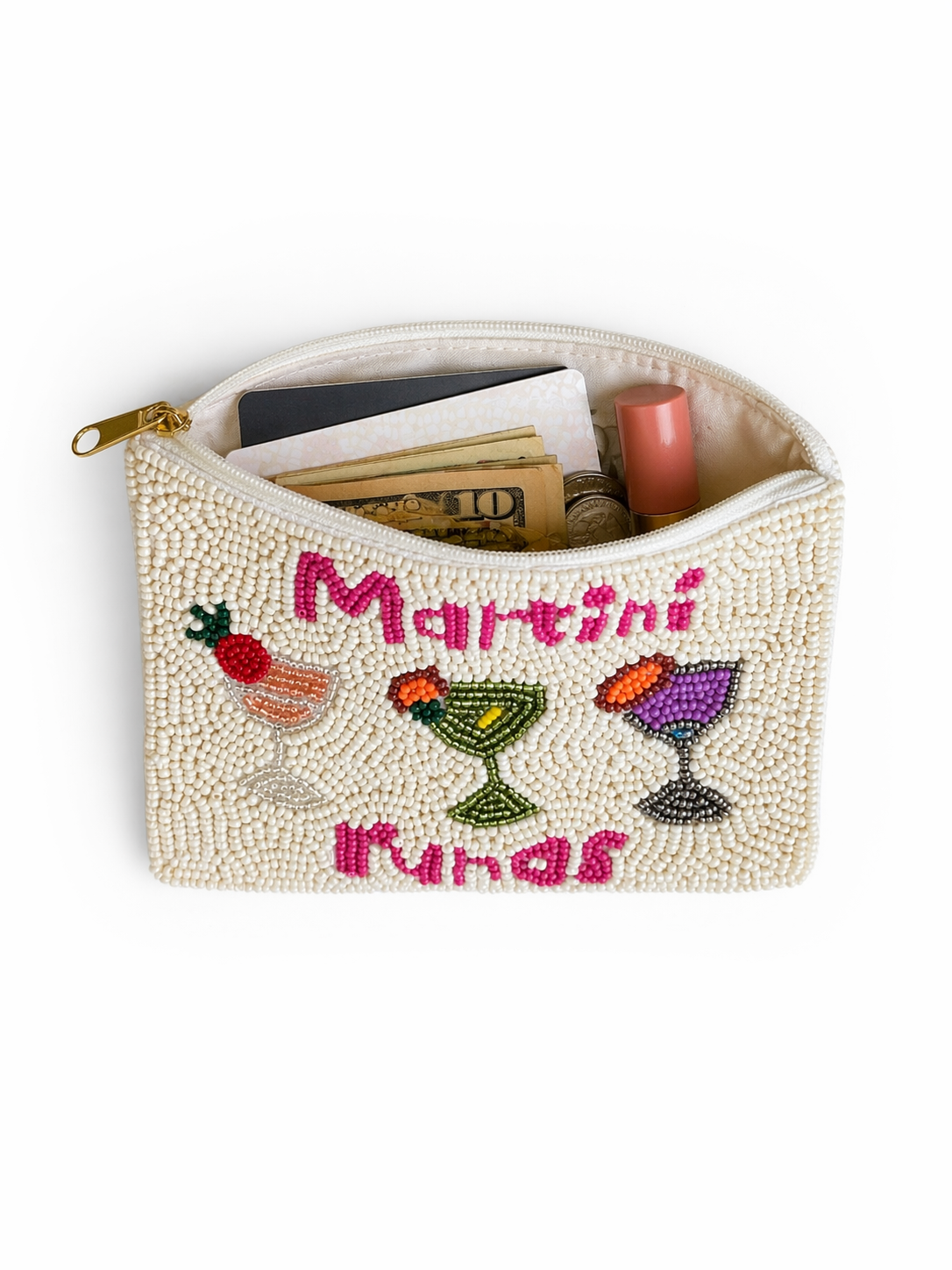 Martini Funds Beaded Coin Purse