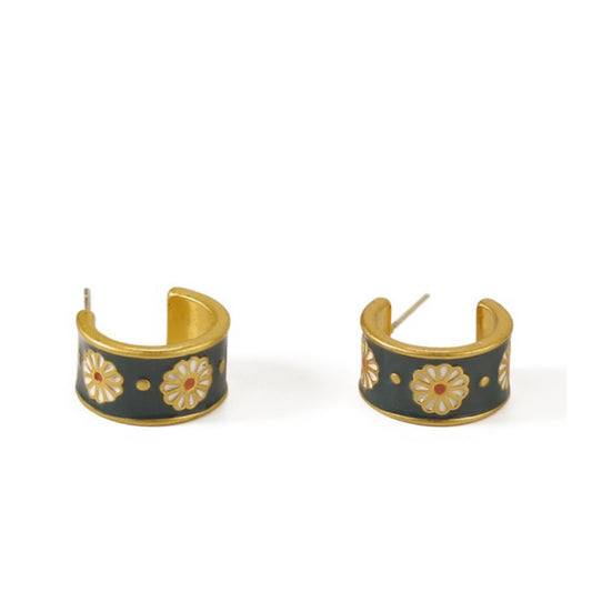 Floral Hoops Earrings